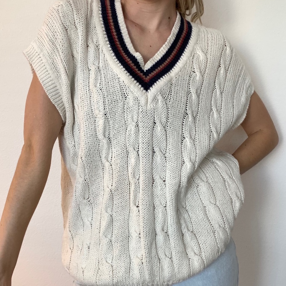 Cream Vintage Sweater Vest